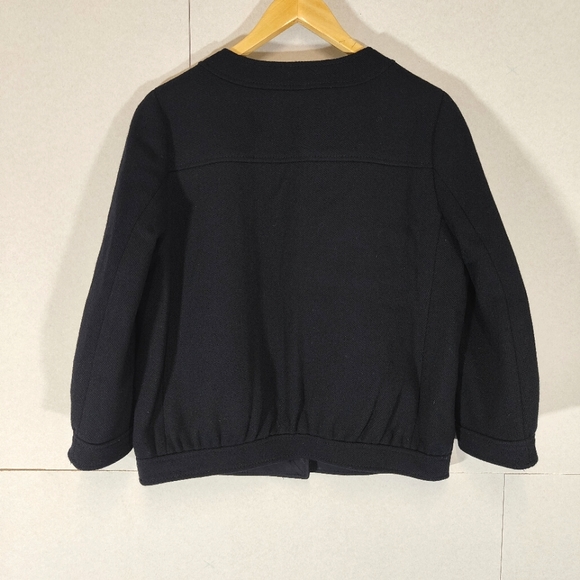 J Crew Black Jacket Size UK 14 Military Wool Mix - Picture 2 of 8